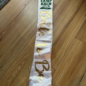White and Gold Bride to Be Sash